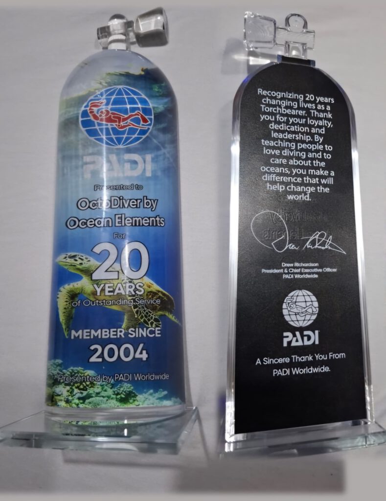 PADI Award 20years Octo Diver Perhentian Island